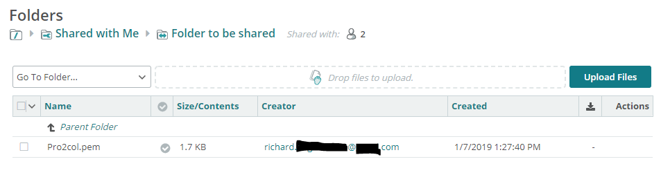 MOVEit transfer folder sharing