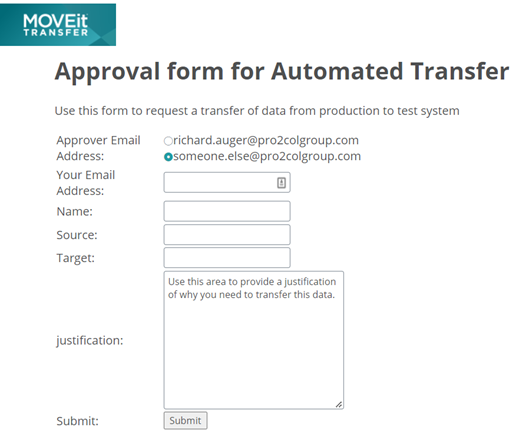 Creating a file transfer approval process