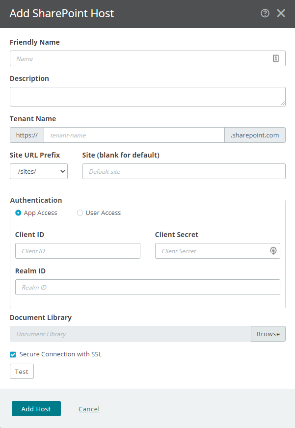 Add SharePoint Host Add SharePoint Host