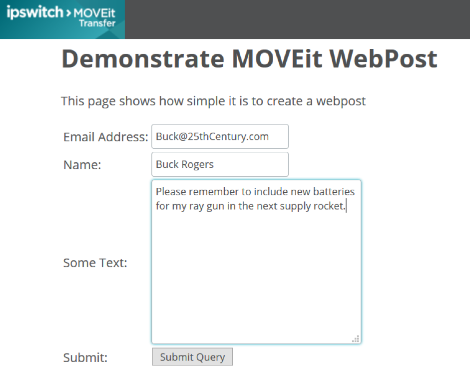 Demonstrate MOVEit Web Post