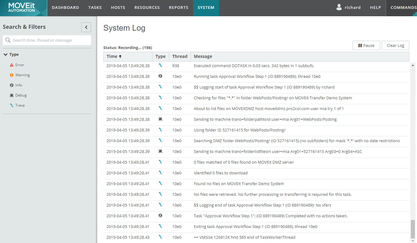 Automation System Log