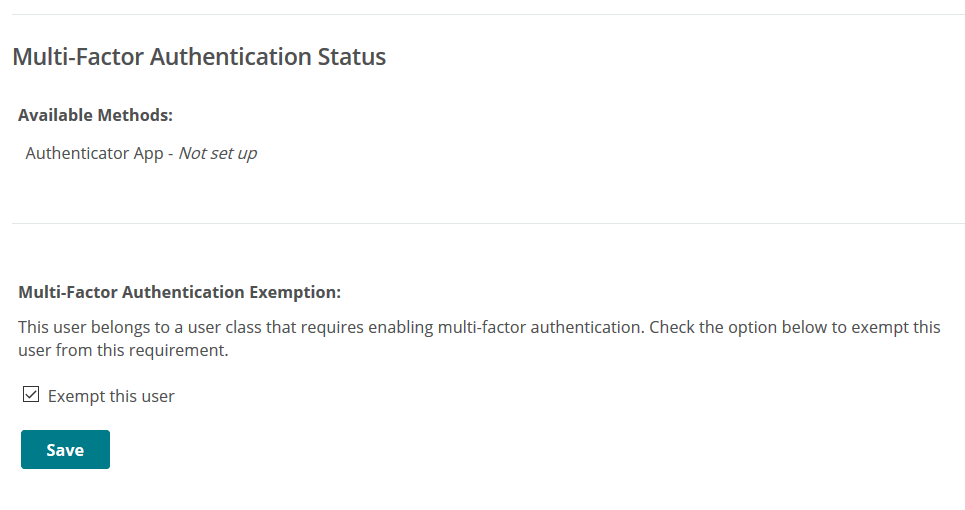 Multi Factor Authentication Status