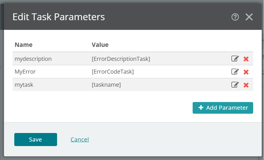 Edit Task Parameters