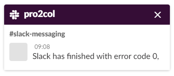 slack message error code