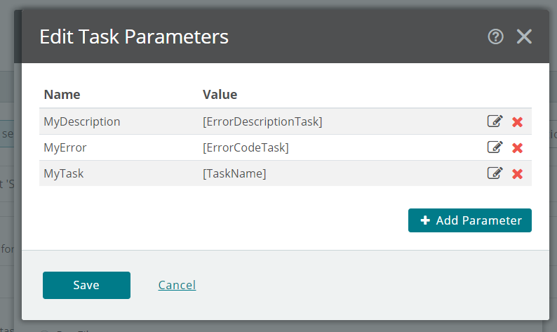 slack task parameters
