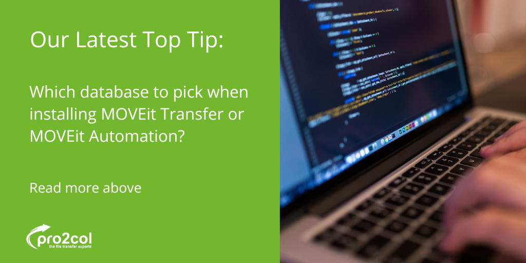 Which database to pick when installing MOVEit Transfer or MOVEit Automation?